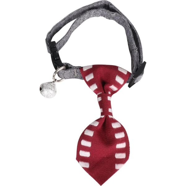 Elegant halsband med slips och säkerhetsklocka i vinrött