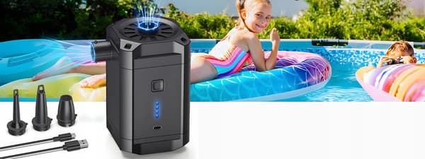 Genopladelig elektrisk madraspumpe til pontonpool USB-tips
