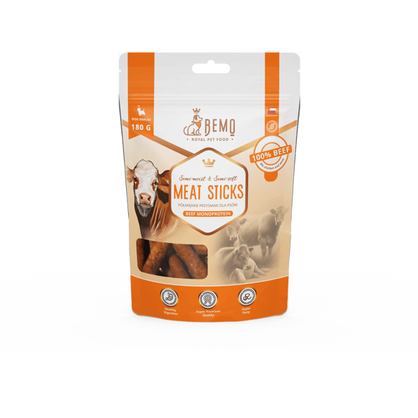 BEMO KØDSTICKS Oksekød Monoprotein 180g