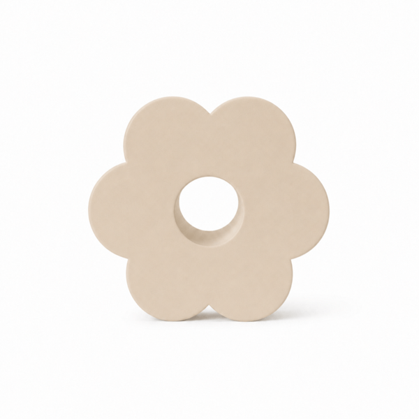 Beige dekorativ vas i form av en blomma, modern design