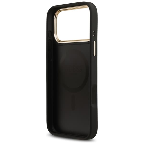 Guess MagSafe-etui med kornet strass-logo til iPhone 17 Pro Max, sort