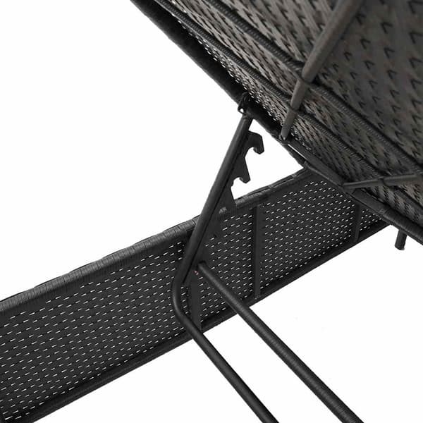 vidaXL liggestole med hynder, sæt med 2, sort, polyrattan