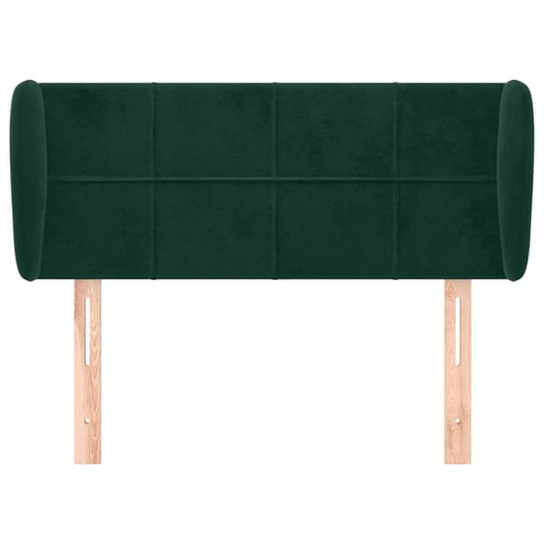 vidaXL Vingad sänggavel mörkgrön 93x23x78/88 cm sammet