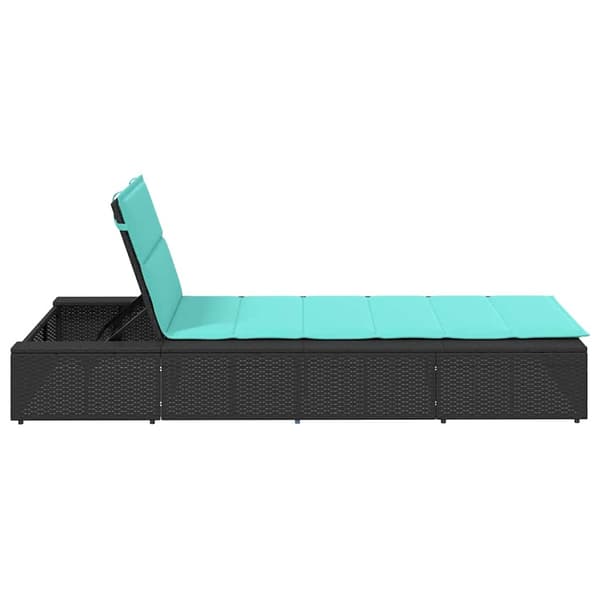 vidaXL liggestol med flydende hynde sort polyrattan