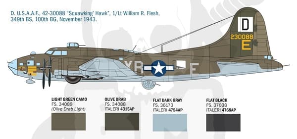 I1487 1:72 B-17F Lentävä linnoitus