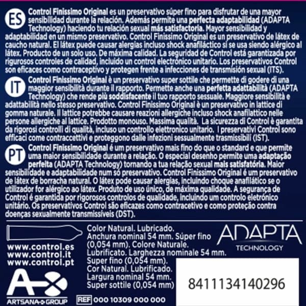 Control Finissimo Ultratunna Kondomer 3-pack 54 mm