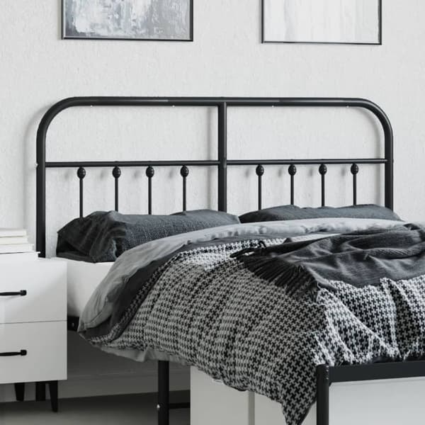 vidaXL metalsengegavl sort 140 cm