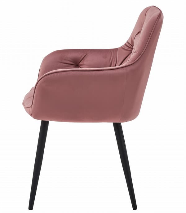 JORK stol - pink velour / sorte ben x 2