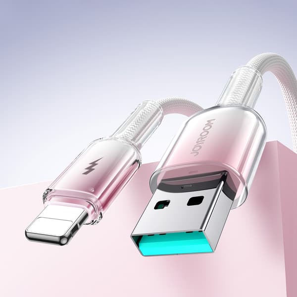 Crystal-Clear Series 3A USB-A - iPhone Lightning-kabel 1,2m - Hvid