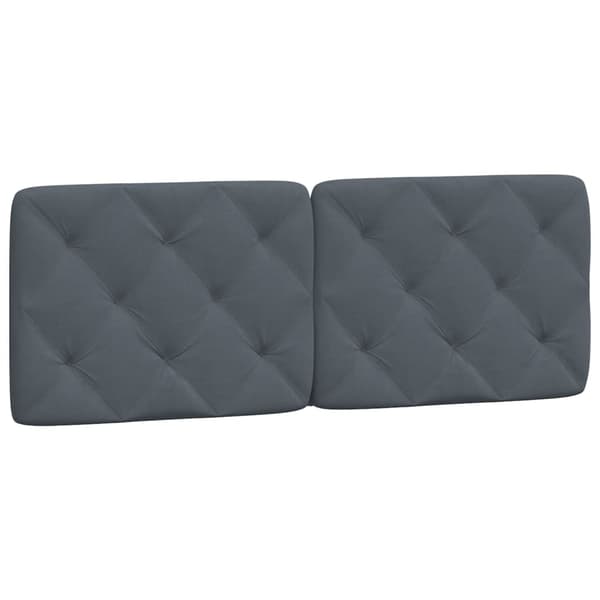 vidaXL Sängynpäädyn tyyny, tummanharmaa, 140 cm, sametti