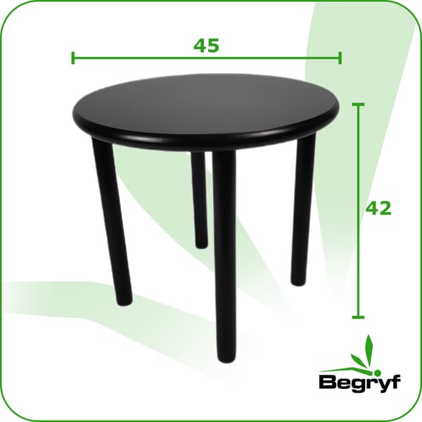 Sæt med små sorte runde borde til stuen 45x45x42 | Begryf