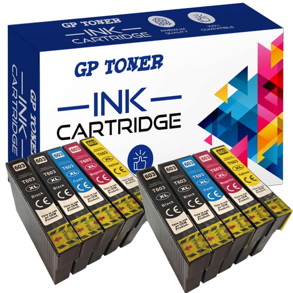 10x blækpatroner til Epson GP-E603XL CMYKK x2 GP