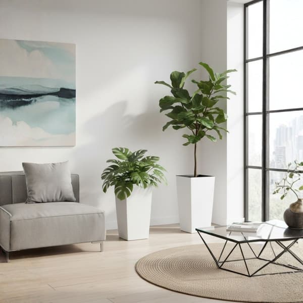Porto Riflo vit blomkrukaset, 3 delar