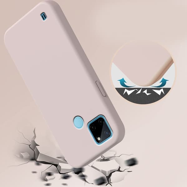 Realme C21Y / C25Y Silikone Lite-coversæt, lyserød + glas