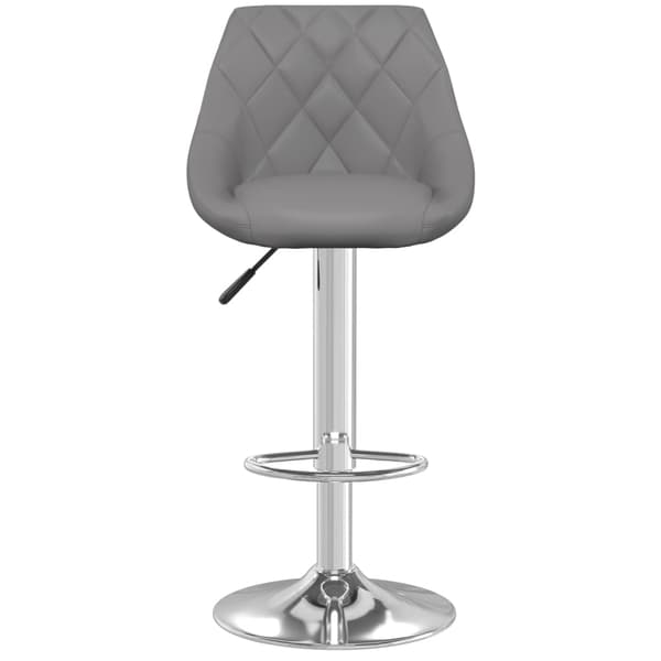 vidaXL Barstolar, set om 2, grå, klädda i konstläder