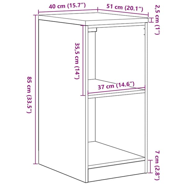 vidaXL garageskab sort 40x51x85 cm