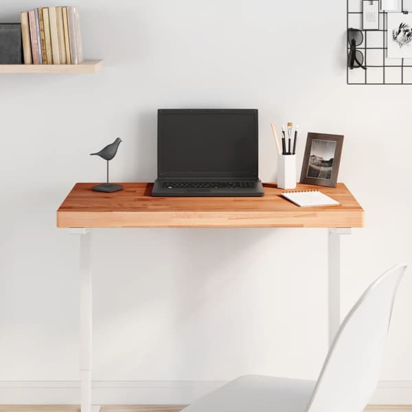 vidaXL bordplade 80x40x4 cm rektangulær massiv bøgetræ