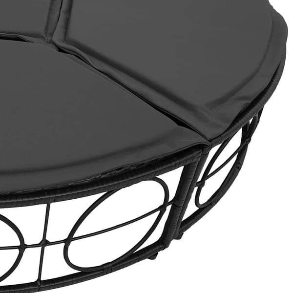 vidaXL udendørs dagseng uden baldakin sort polyrattan