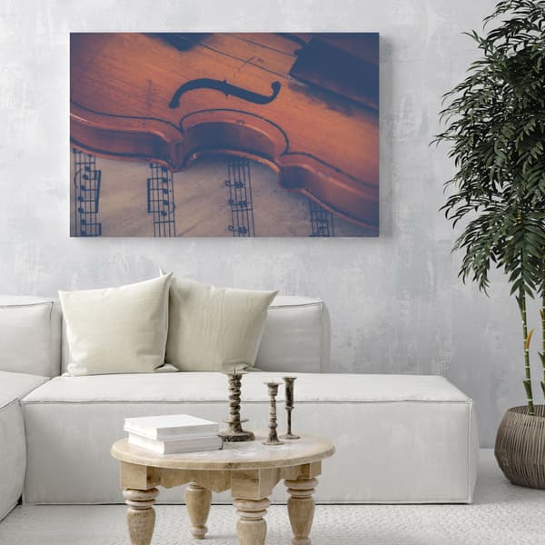 Lærredstryk Musik Violin 90x60 cm