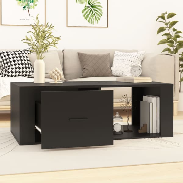 vidaXL sofabord, sort, 100x50,5x35 cm, træbaseret materiale