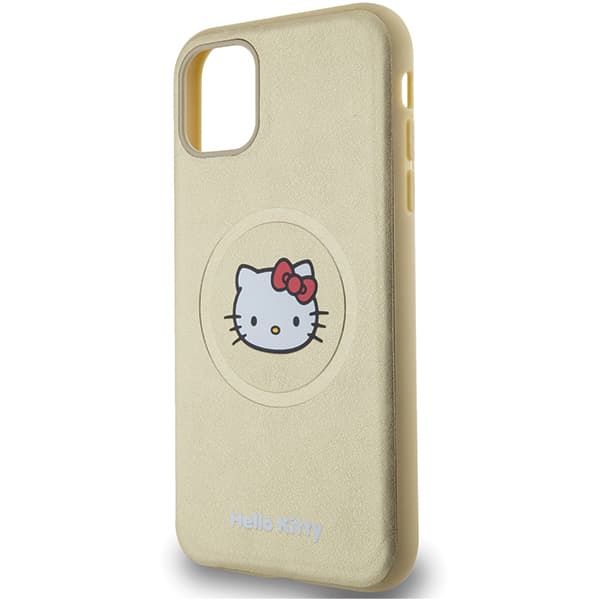 Hello Kitty Læder Kitty Hoved MagSafe Etui til iPhone 11 / Xr, Guld
