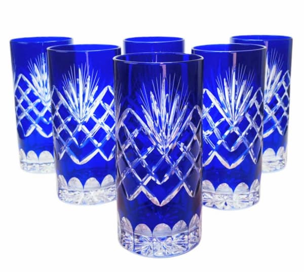 Koboltkrystal vand- og drikkeglas 320 ml Ananas