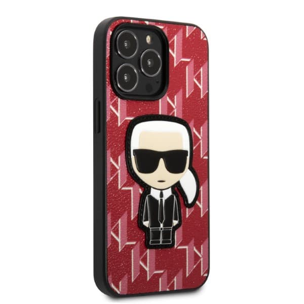 Karl Lagerfeld Monogram Ikonik Patch-etui til iPhone 13 Pro / 13, rød