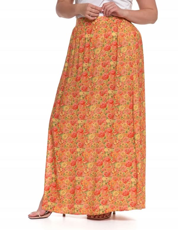 Maxinederdel med slids til kvinder, elegant, elastisk, 100% viskose, MORAJ S PATT 3