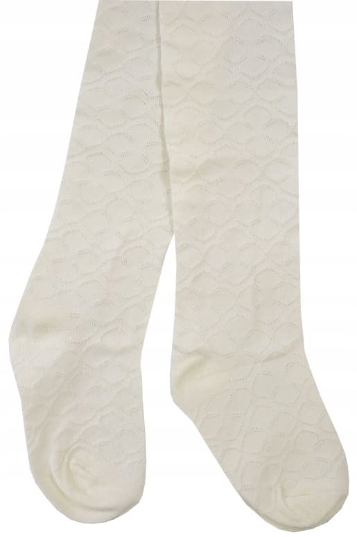 YO! Barnstrumpbyxor bomull jacquard ecru 80/86
