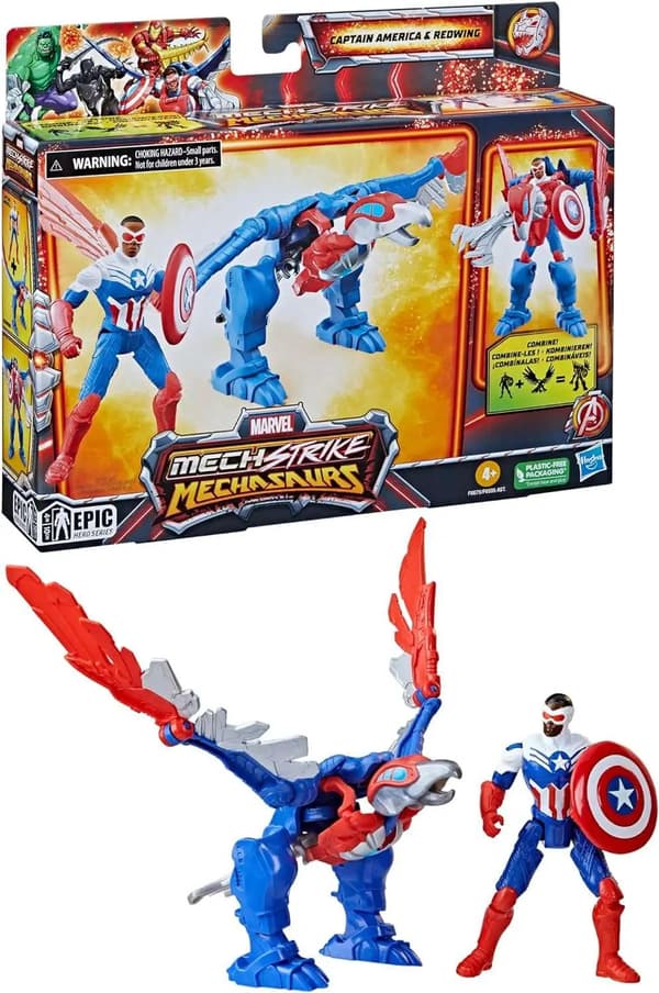Hasbro Mech Strike Mechasaurus Capitan America 2-pack figurer