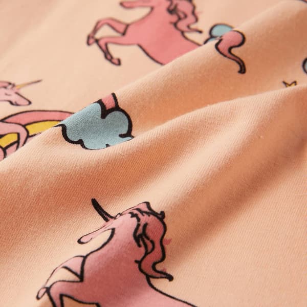 Børne pyjamas med korte ærmer, lys orange, 116