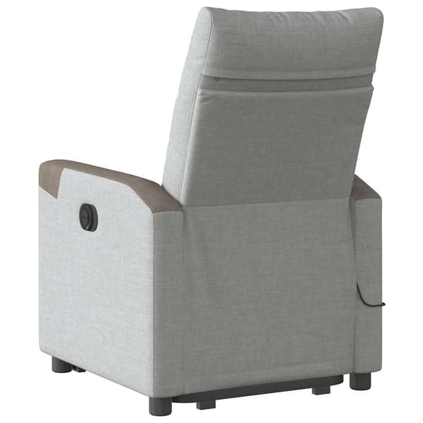 vidaXL Lyftbar massagefåtölj, grå, tyg