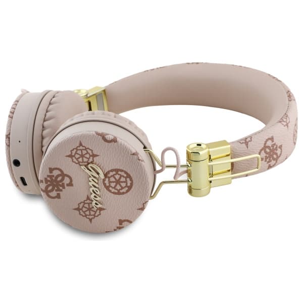 Guess Peony Script Runda Bluetooth ENC Over-Ear Hörlurar, Bruna