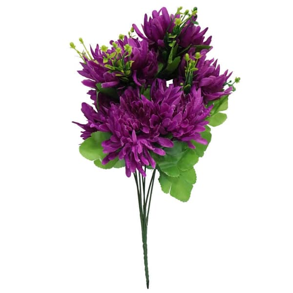Buket med fræsede lilla chrysanthemummer 35 cm højde