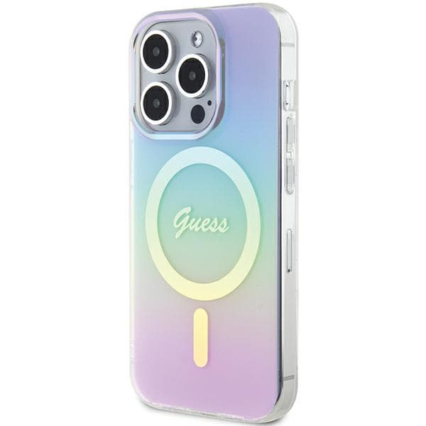 Guess IML Iridescent MagSafe-etui til iPhone 15 Pro Max, lilla