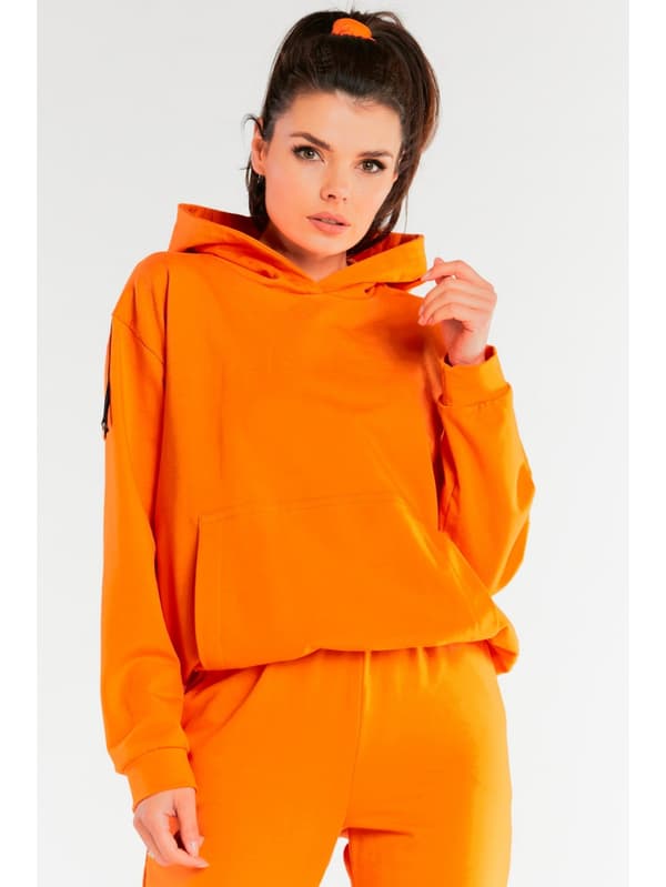 Huvtröja med axellappar, orange S/M