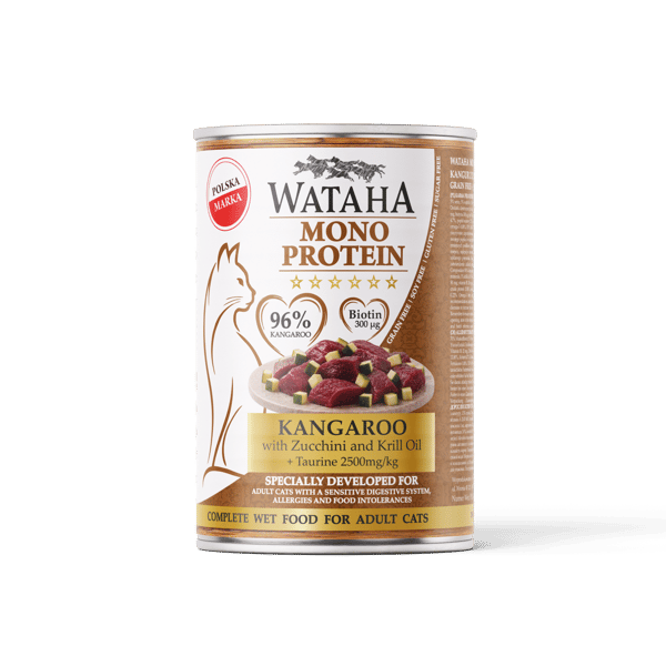WATAHA VOKSEN KATTE MONO 96% KÆNGURU MED SQUASH 400G