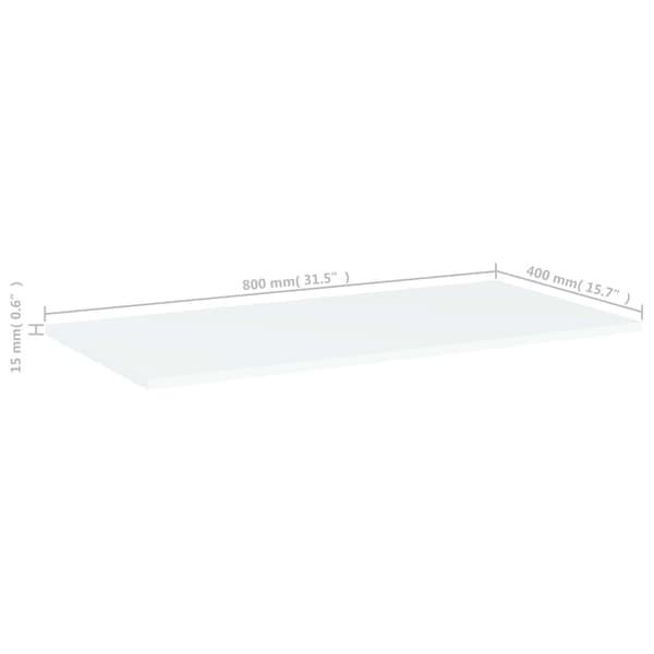 vidaXL bogreoler, 4 stk., hvide, 80x40x1,5 cm, spånplade