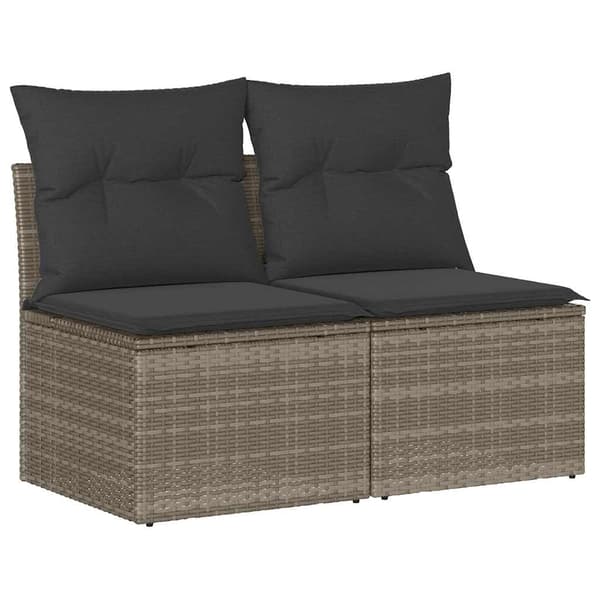 vidaXL 2-delt sofasæt med hynder, grå, polyrattan og akacie