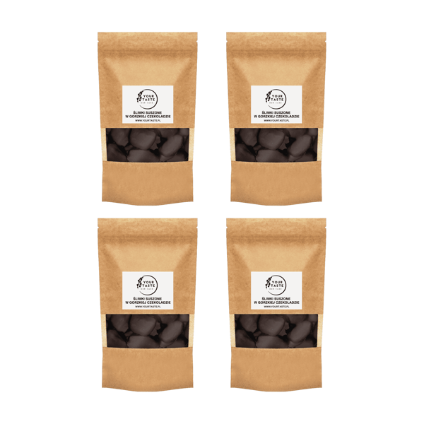 Tørrede blommer i mørk chokolade 1 kg