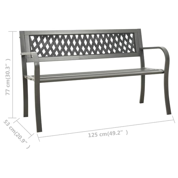 vidaXL havebænk 125 cm stålgrå