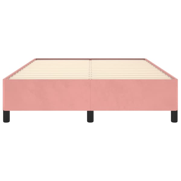 vidaXL Sängram rosa 140x190 cm sammet