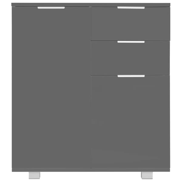 vidaXL højglans grå kommode 71 x 35 x 76 cm spånplade