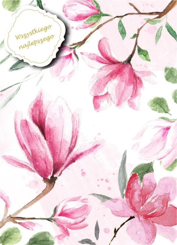 B6 kort med mærke - Magnolia