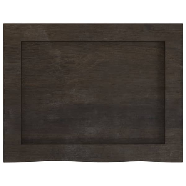 vidaXL hylde mørkebrun 40x30x(2-6) cm egetræsfinish