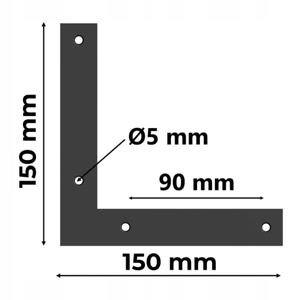 Hjørnesofa SORT 150/150
