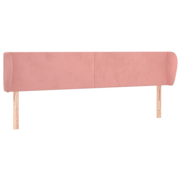 vidaXL Vingad nackstöd rosa 183x23x78/88 cm sammet