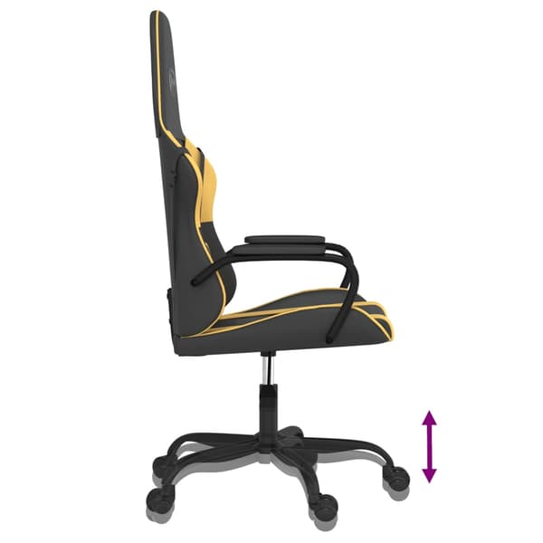 vidaXL massage-gamingstol, sort og guld, kunstlæder