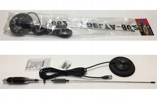 Delta 862 magnetisk CB-antenn 76 cm magnet 12,5 cm kabel 4 m