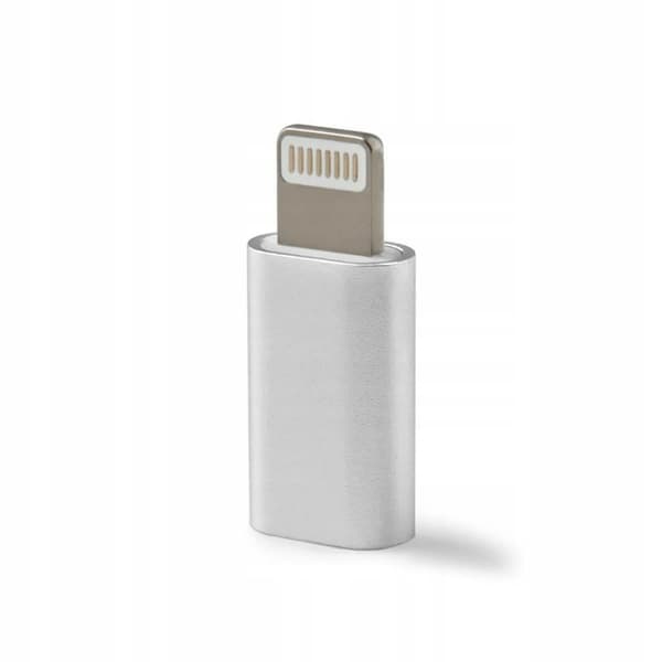 Omvänd micro-USB - Lightning-adapter silver